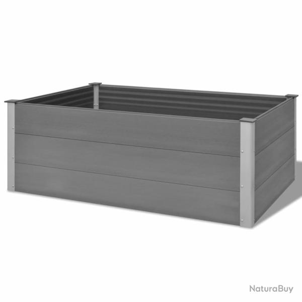 Jardini�re lit sur�lev� plantes fleurs jardin WPC 150 x 100 x 54 cm gris 02_0001238
