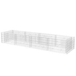 Jardini&egrave;re lit sur&eacute;lev&eacute; plantes fleurs jardin &agrave; gabion acier 360 x 90 x 50 cm 02_0001278