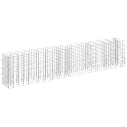 Jardini&egrave;re lit sur&eacute;lev&eacute; plantes fleurs jardin &agrave; gabion acier galvanis&eacute; 270 x 30 x 60 cm 02_0001288