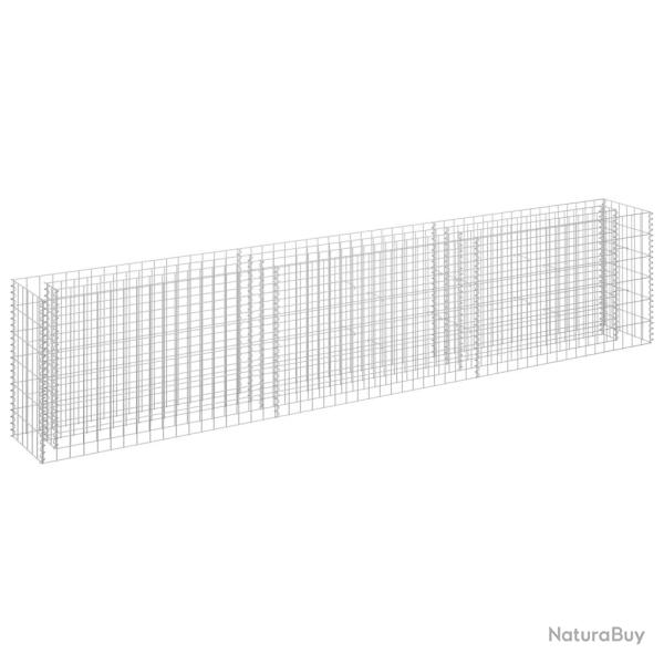 Jardini�re lit sur�lev� plantes fleurs jardin � gabion acier galvanis� 270 x 30 x 60 cm 02_0001288