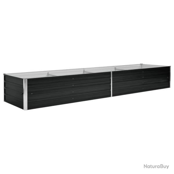 Jardini�re lit sur�lev� plantes fleurs jardin 320 x 80 x 45 cm acier galvanis� anthracite 02_0001145