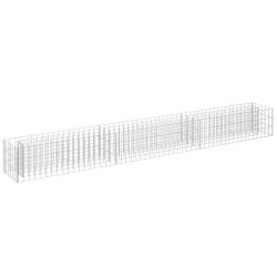Jardini&egrave;re lit sur&eacute;lev&eacute; plantes fleurs jardin &agrave; gabion 270 x 30 x 30 cm acier galvanis&eacute; 02_0001287