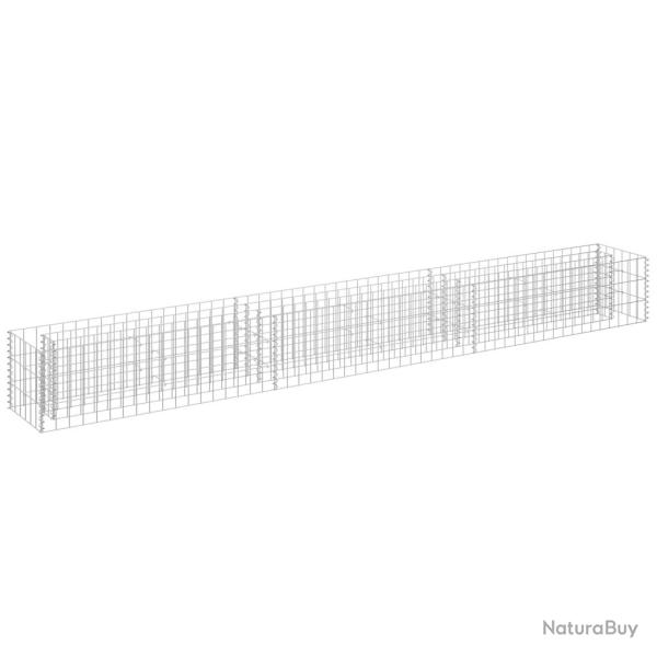 Jardini�re lit sur�lev� plantes fleurs jardin � gabion 270 x 30 x 30 cm acier galvanis� 02_0001287