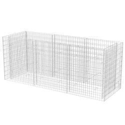 Jardini&egrave;re lit sur&eacute;lev&eacute; plantes fleurs jardin &agrave; gabion acier 270 x 90 x 100 cm 02_0001275