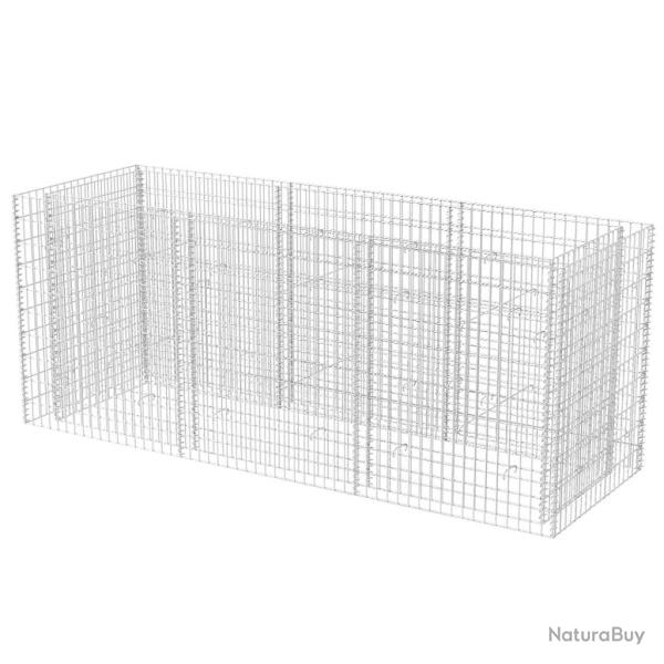 Jardini�re lit sur�lev� plantes fleurs jardin � gabion acier 270 x 90 x 100 cm 02_0001275