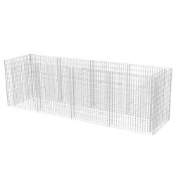 Jardini&egrave;re lit sur&eacute;lev&eacute; plantes fleurs jardin &agrave; gabion acier 360 x 90 x 100 cm 02_0001277