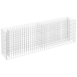 Jardini&egrave;re lit sur&eacute;lev&eacute; plantes fleurs jardin &agrave; gabion acier galvanis&eacute; 180 x 30 x 60 cm 02_0001282