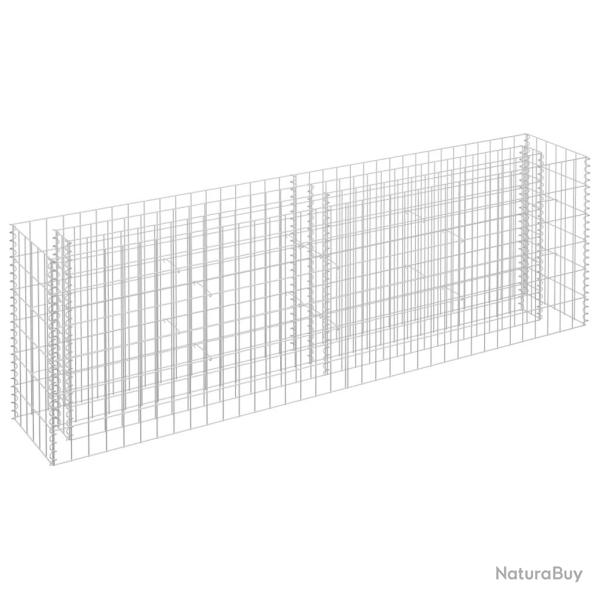 Jardini�re lit sur�lev� plantes fleurs jardin � gabion acier galvanis� 180 x 30 x 60 cm 02_0001282