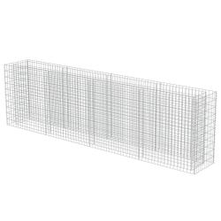 Jardini&egrave;re lit sur&eacute;lev&eacute; plantes fleurs jardin&agrave; gabion acier galvanis&eacute; 360 x 50 x 100 cm 02_0001295