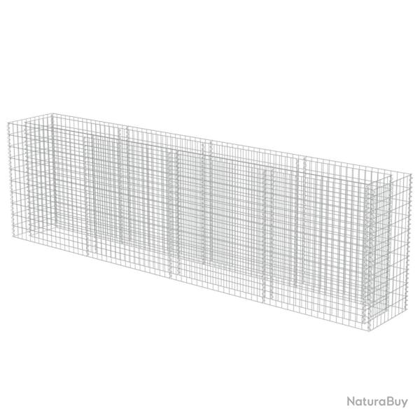 Jardini�re lit sur�lev� plantes fleurs jardin� gabion acier galvanis� 360 x 50 x 100 cm 02_0001295