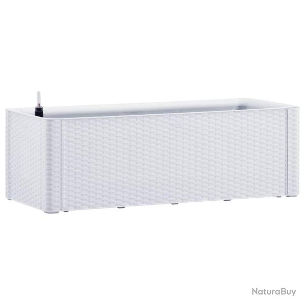 Jardini�re lit sur�lev� plantes fleurs jardin et syst�me d'arrosage 100 x 43 x 33 cm blanc 02_00012