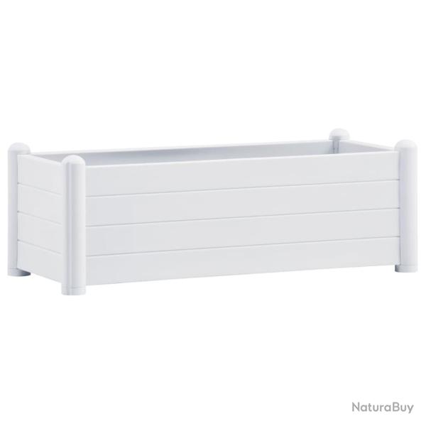 Jardini�re lit sur�lev� plantes fleurs jardin PP 100 x 43 x 35 cm blanc 02_0001224