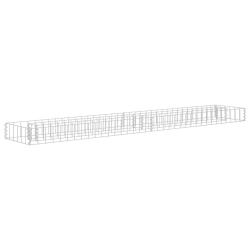 Jardini&egrave;re lit sur&eacute;lev&eacute; plantes fleurs jardin &agrave; gabion acier galvanis&eacute; 180 x 30 x 10 cm 02_0001280