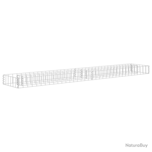 Jardini�re lit sur�lev� plantes fleurs jardin � gabion acier galvanis� 180 x 30 x 10 cm 02_0001280