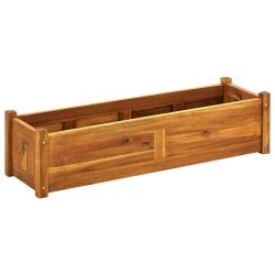 Jardini&egrave;re lit sur&eacute;lev&eacute; plantes fleurs jardin 100 x 30 x 25 cm bois d'acacia 02_0001178