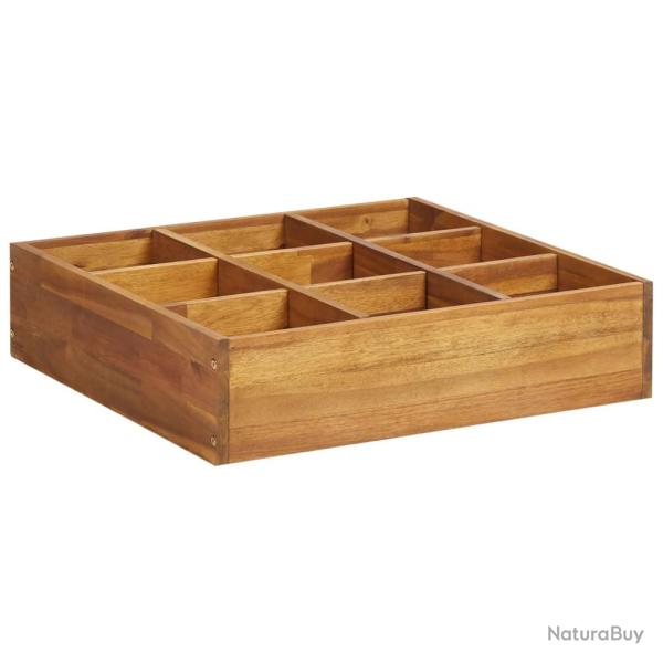 Jardini�re lit sur�lev� plantes fleurs jardin � herbes bois d'acacia massif 60 x 60 x 15 cm 02_0001