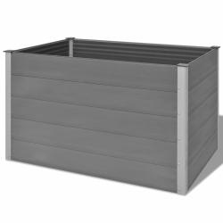 Jardini&egrave;re lit sur&eacute;lev&eacute; plantes fleurs jardin WPC 150 x 100 x 91 cm gris 02_0001239