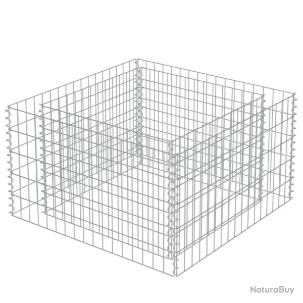 Jardini�re lit sur�lev� plantes fleurs jardin � gabion 90 x 90 x 50 cm acier galvanis� 02_0001319
