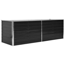Jardini&egrave;re lit sur&eacute;lev&eacute; plantes fleurs jardin 240 x 80 x 77 cm acier galvanis&eacute; anthracite 02_0001144