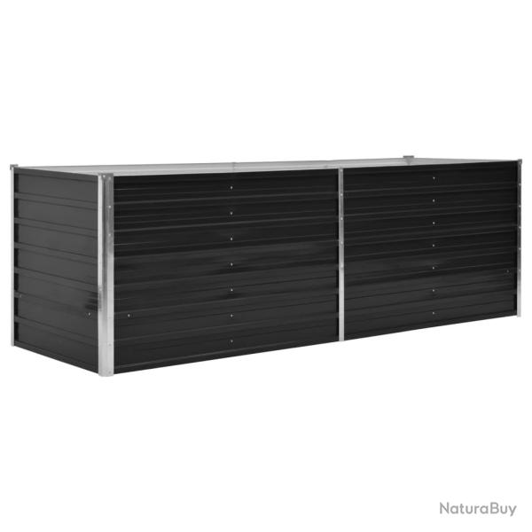 Jardini�re lit sur�lev� plantes fleurs jardin 240 x 80 x 77 cm acier galvanis� anthracite 02_0001144