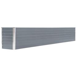 Jardini&egrave;re lit sur&eacute;lev&eacute; plantes fleurs jardin acier galvanis&eacute; 320 x 40 x 45 cm gris 02_0001108