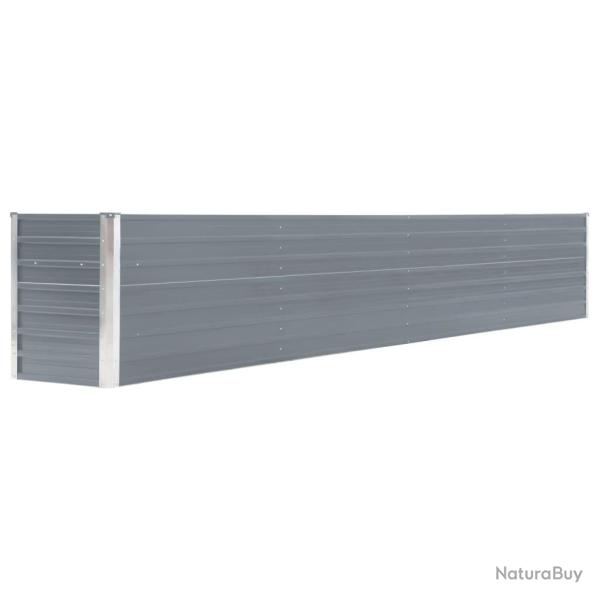 Jardini�re lit sur�lev� plantes fleurs jardin acier galvanis� 320 x 40 x 45 cm gris 02_0001108