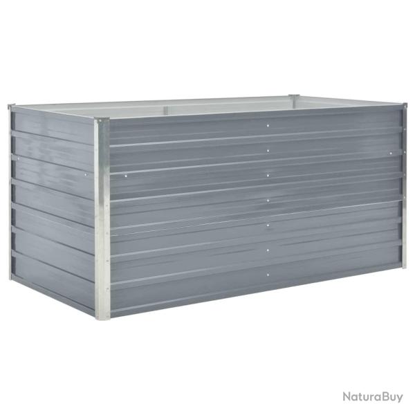 Jardini�re lit sur�lev� plantes fleurs jardin 160 x 80 x 77 cm gris acier galvanis� 02_0000797