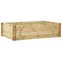 Jardini&egrave;re lit sur&eacute;lev&eacute; plantes fleurs jardin 150 x 100 x 40 cm bois impr&eacute;gn&eacute; 02_0000911