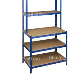 &Eacute;tag&egrave;re charge lourde garage &eacute;tabli 900 kg support&eacute; &agrave; clipser 5 niveaux cave 180 cm bleu 13_0001063