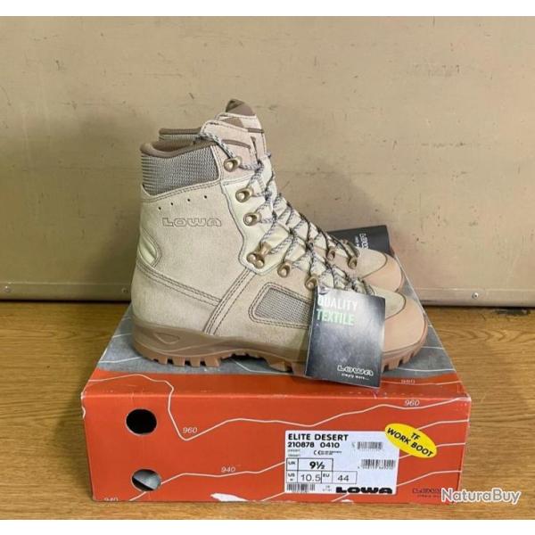 ORIGINAL AUTHENTIQUE LOWA DESERT ELITE COMBAT BOOTS LEATHER / CORDURA VIBRAM TAILLE 44 NEUVES !!!!