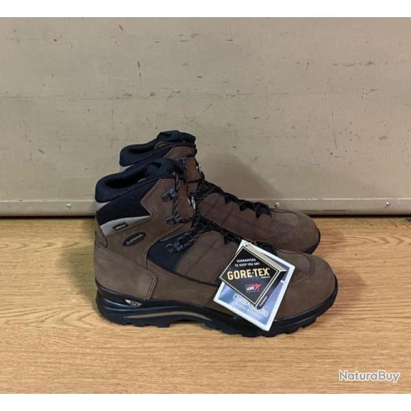 ORIGINAL AUTHENTIQUE LOWA SIGMA GTX MID TREKKING BOOTS GORETEX BROWN VIBRAM SOLES T.44.5 NEUVES !!!!