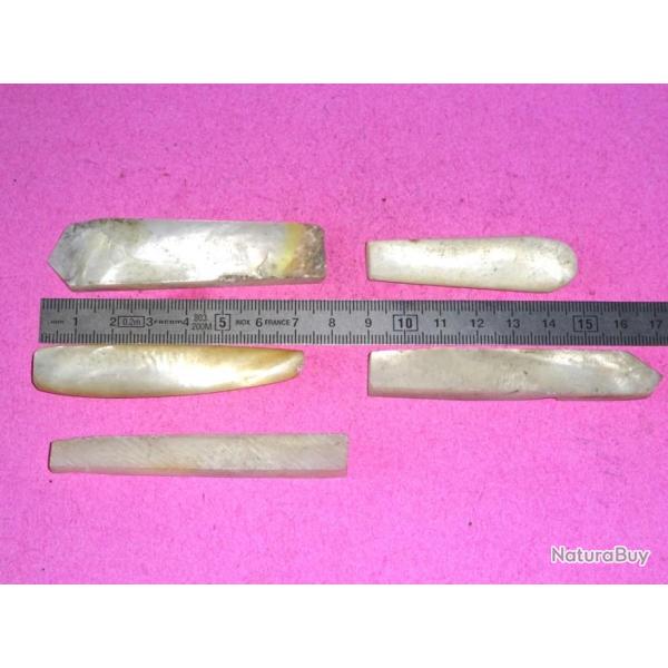 lot 5 morceaux de nacre de couteaux - VENDU PAR JEPERCUTE (D22K167)