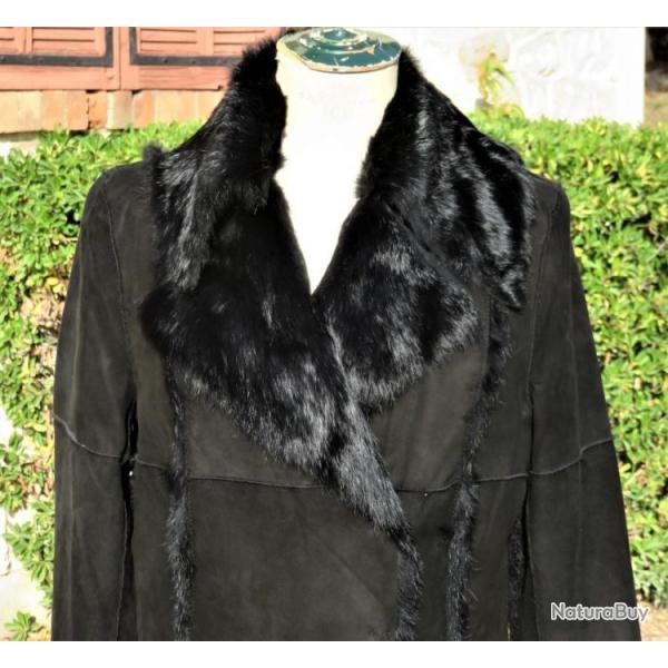 MAXI MANTEAU FEMME NEUF LAPIN RETOURNE DESTOCKAGE FABRICANT FRANCAIS