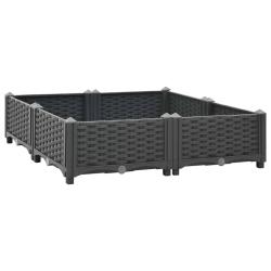 Jardini&egrave;re lit sur&eacute;lev&eacute; plantes fleurs jardin 80 x 80 x 23 cm polypropyl&egrave;ne gris fonc&eacute; 02_0000951