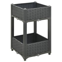Jardini&egrave;re lit sur&eacute;lev&eacute; plantes fleurs jardin 40 x 40 x 71 cm polypropyl&egrave;ne gris fonc&eacute; 02_0000931