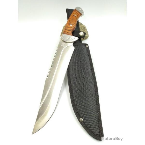 COUTEAU Fixed Blade 40 CM MANCHE BOIS ETUI EN NYLON The Snook Black Pakkawood FTR1083071V
