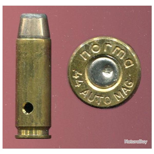 .44 AUTOMAG - marquage : norma 44 AUTO MAG - tui de 33 mm - balle nickel pointe plomb plate