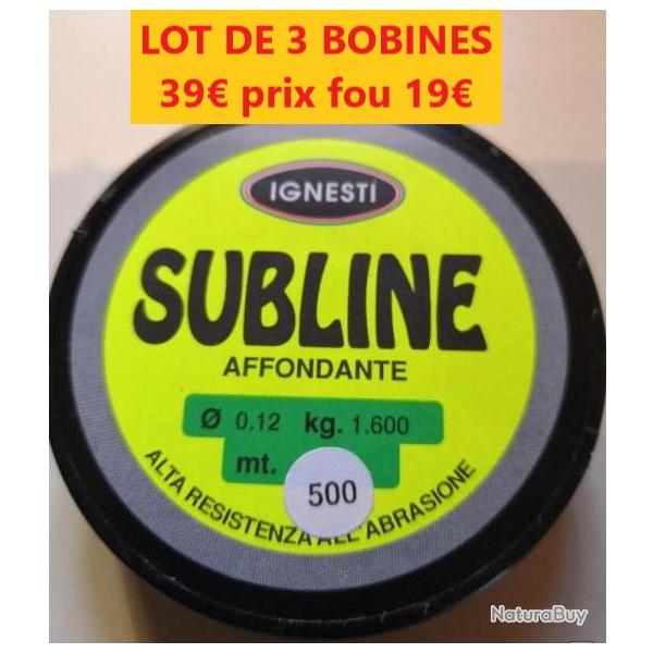LOT DE 3 BOBINES DE FIL IGNESTI SUBLIME 2 de 500 M - � 12 - 1.6 KG et 1 de � 14