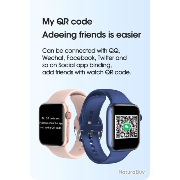 Montre Connectee Watch9 serie Android iOs, Couleur: Bleu