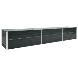 Jardini&egrave;re lit sur&eacute;lev&eacute; plantes fleurs jardin acier galvanis&eacute; 480 x 80 x 45 cm anthracite 02_0001122