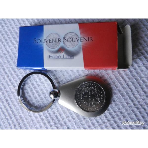porte cl�s Souvenir Souvenir By Free Line avec ancienne pi�ce de 1 franc