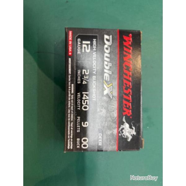 Chevrotine winchester 12/70 double x 9 grains par 25 cartouches