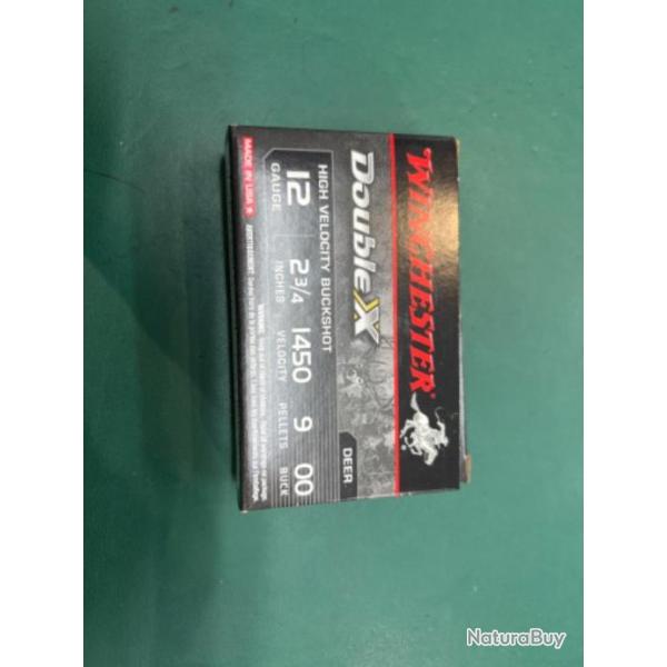 Chevrotine winchester 12/70 double x 9 grains par 50 cartouches