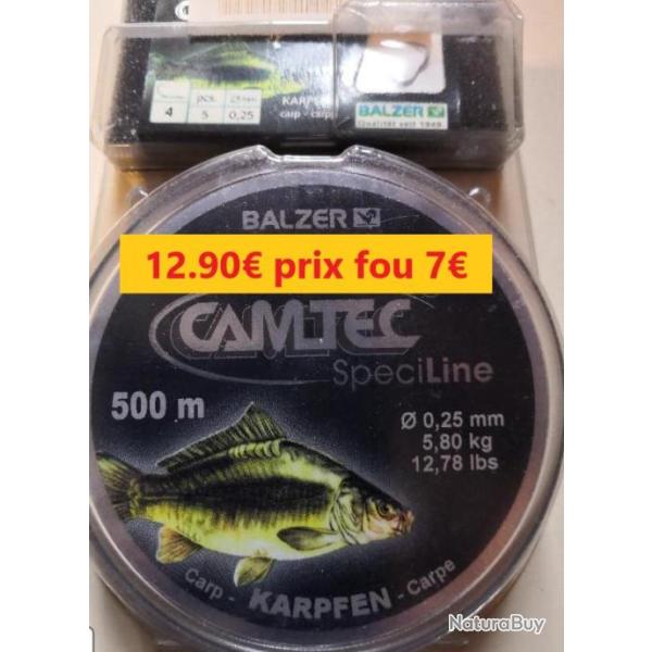 BOBINE DE FIL BALZER CAMTEX "SPECIAL CARPE" 500M - � 25 - 5.80 KG
