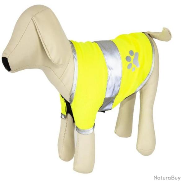 Veste fluo avec bandes rflchissantes pour chien