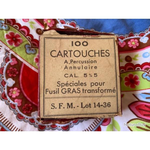 IOO CARTOUCHES A PercussionAnnulaire, CAL 5 / 5, Spciales pourFusil GRAS transform