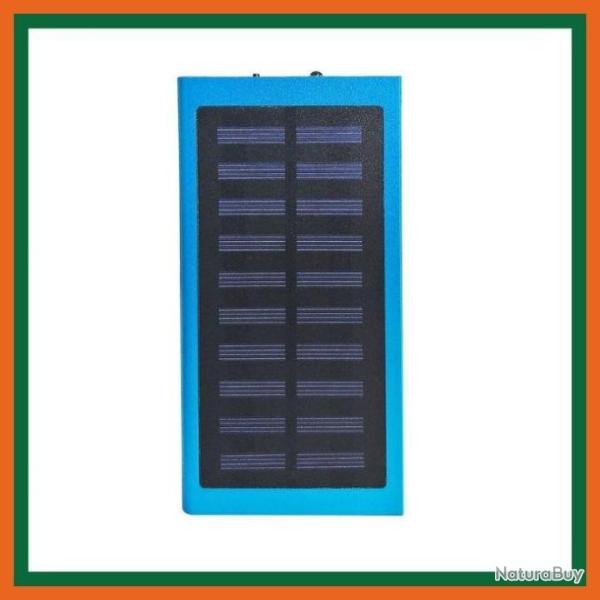 Power bank  solaire 20000mAh- Bleu - Livraison gratuite et rapide