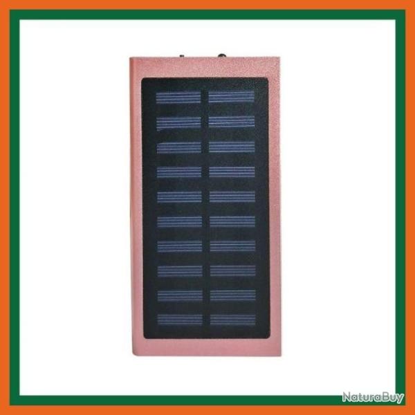 Power bank solaire 20000mAh - Rose - Livraison gratuite et rapide