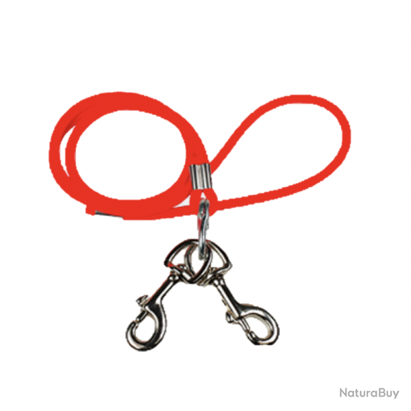 LAISSE BIOTHANE TUBULAIRE HB DOG 1,20 m X 8 mm DOUBLE MOUSQUETON