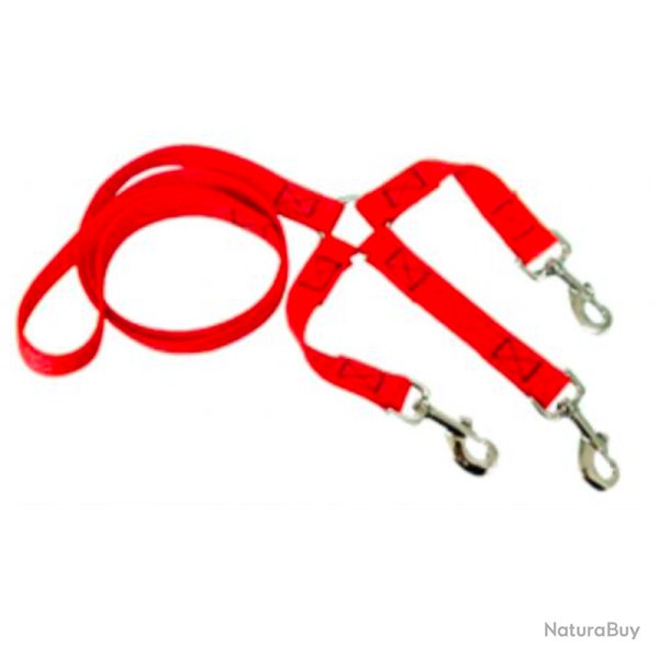 LAISSE PLATE TEXTILE POLYPROPYL�NE 2,5 mm HB DOG 1,20 m - 3 CHIENS